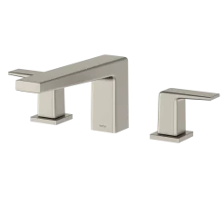 TOTO GB Two-Handle Deck-Mount Roman Tub Filler Trim, Brushed Nickel, Brass, TBG10201U#BN