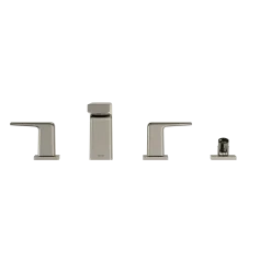 TOTO GB Two-Handle Deck-Mount Roman Tub Filler Trim with Handshower, Polished Nickel, Brass, TBG10202U#PN