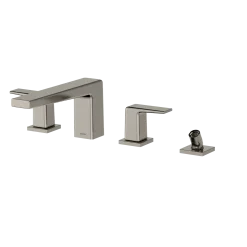 TOTO GB Two-Handle Deck-Mount Roman Tub Filler Trim with Handshower, Polished Nickel, Brass, TBG10202U#PN