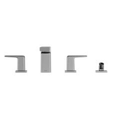 TOTO GB Two-Handle Deck-Mount Roman Tub Filler Trim with Handshower, Polished Chrome, Brass, TBG10202U#CP