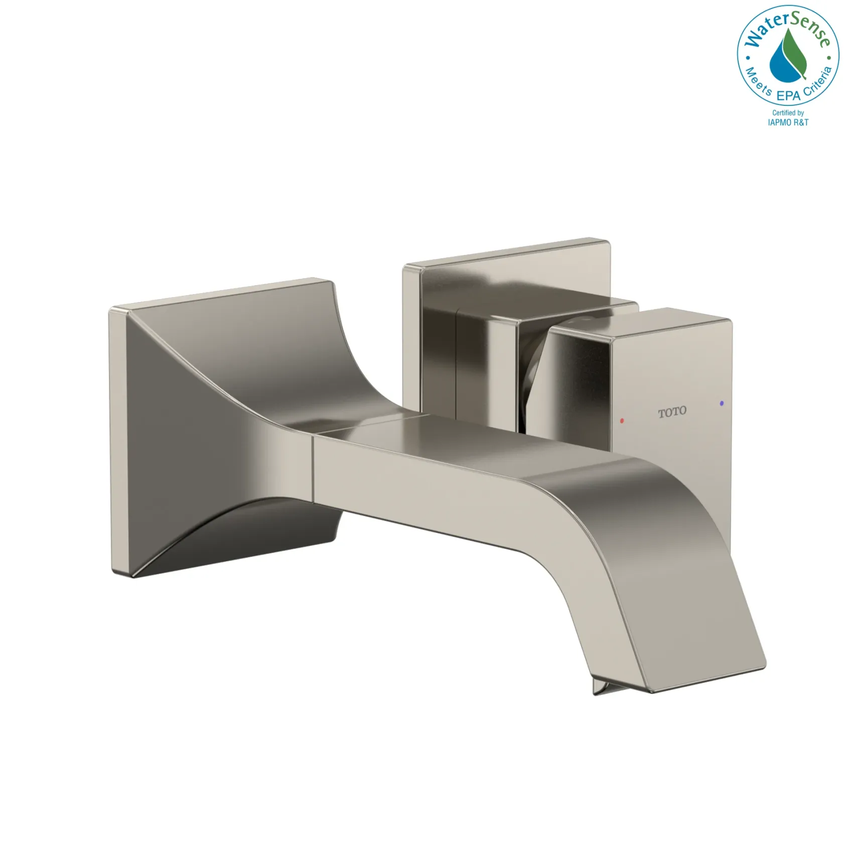 TOTO GC 1.2 GPM Wall-Mount Single-Handle Bathroom Faucet with COMFORT GLIDE Technology, Polished Nickel, Brass, TLG08307U#PN