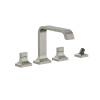 TOTO GC Two-Handle Deck-Mount Roman Tub Filler Trim with Handshower, Brushed Nickel, Brass, TBG08202U#BN