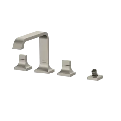 TOTO GC Two-Handle Deck-Mount Roman Tub Filler Trim with Handshower, Brushed Nickel, Brass, TBG08202U#BN