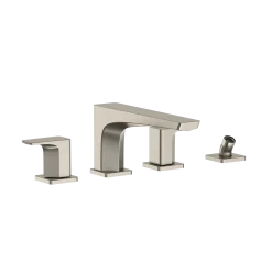 TOTO GE Two-Handle Deck-Mount Roman Tub Filler Trim with Handshower, Brushed Nickel, Brass, TBG07202U#BN