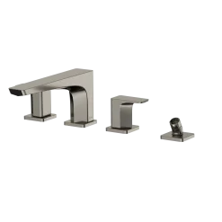 TOTO GE Two-Handle Deck-Mount Roman Tub Filler Trim with Handshower, Polished Nickel, Brass, TBG07202U#PN