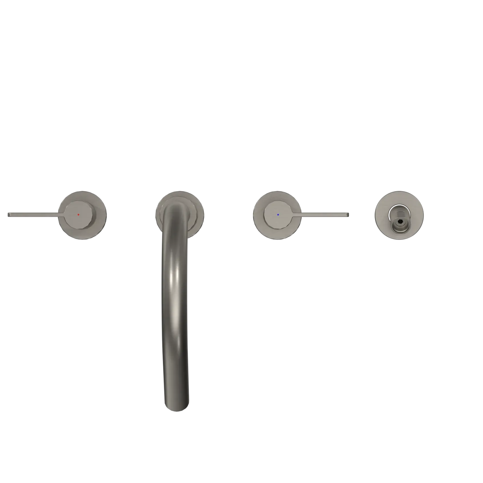 TOTO GF Two Lever Handle Deck-Mount Roman Tub Filler Trim, Brushed Nickel, Brass, TBG11201UA#BN