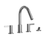 TOTO GF Two Lever Handle Deck-Mount Roman Tub Filler Trim with Handshower, Polished Chrome, Brass, TBG11202UA#CP
