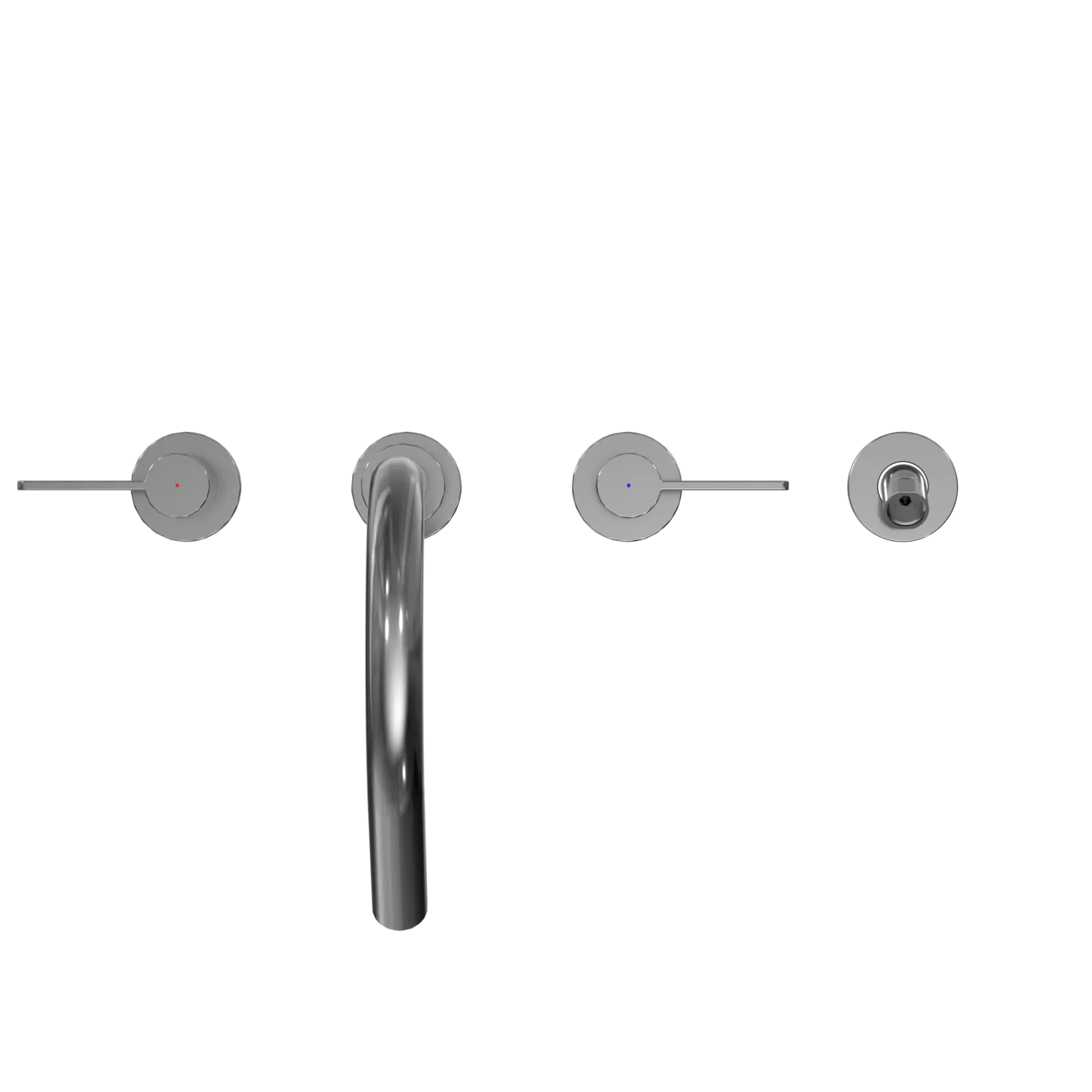 TOTO GF Two Lever Handle Deck-Mount Roman Tub Filler Trim with Handshower, Polished Chrome, Brass, TBG11202UA#CP