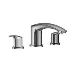 TOTO GM Two-Handle Deck-Mount Roman Tub Filler Trim, Polished Chrome, Brass, TBG09201U#CP