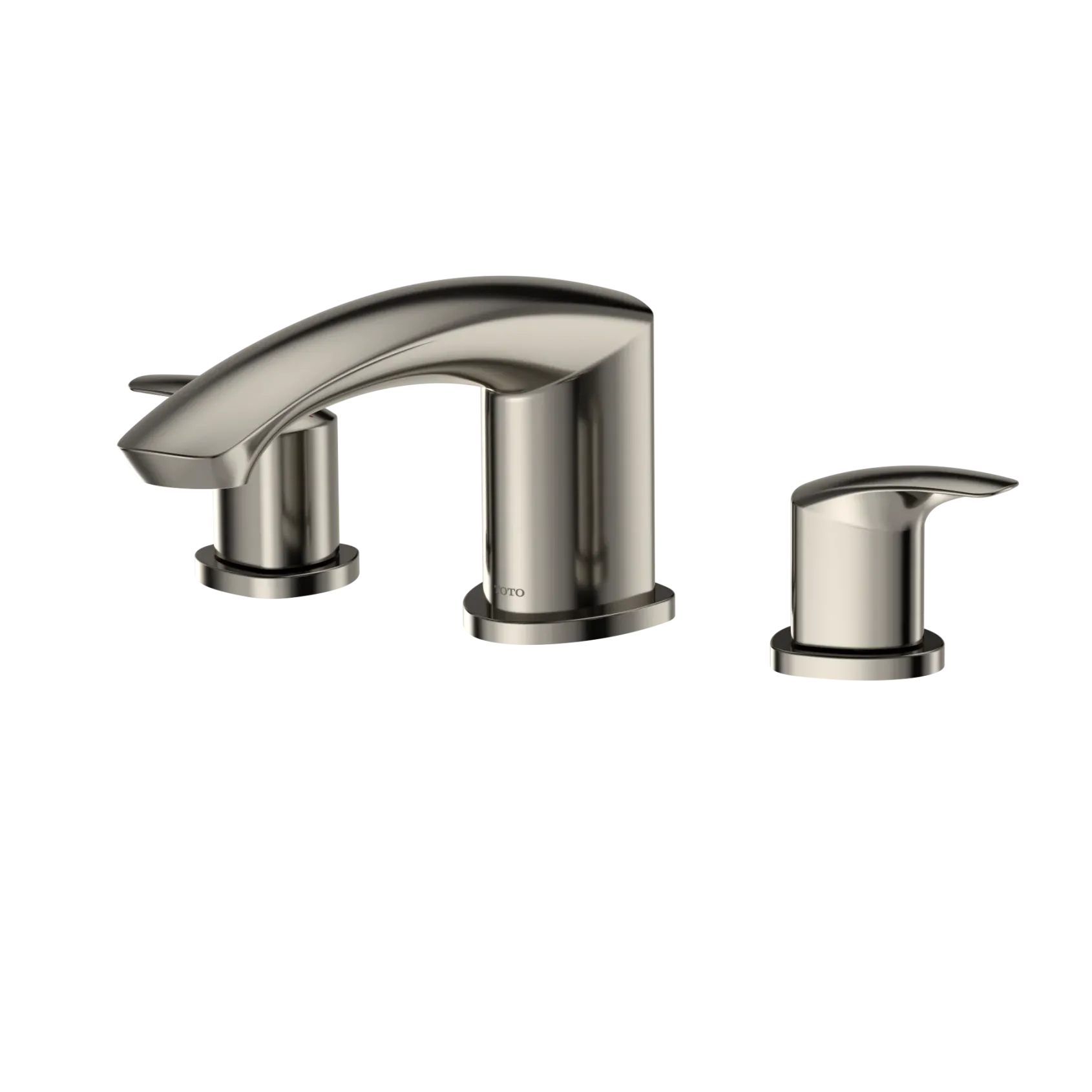 TOTO GM Two-Handle Deck-Mount Roman Tub Filler Trim, Polished Nickel, Brass, TBG09201U#PN