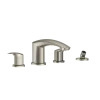 TOTO GM Two-Handle Deck-Mount Roman Tub Filler Trim with Handshower, Brushed Nickel, Brass, TBG09202U#BN