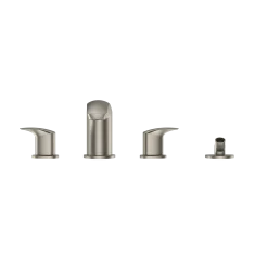 TOTO GM Two-Handle Deck-Mount Roman Tub Filler Trim with Handshower, Brushed Nickel, Brass, TBG09202U#BN
