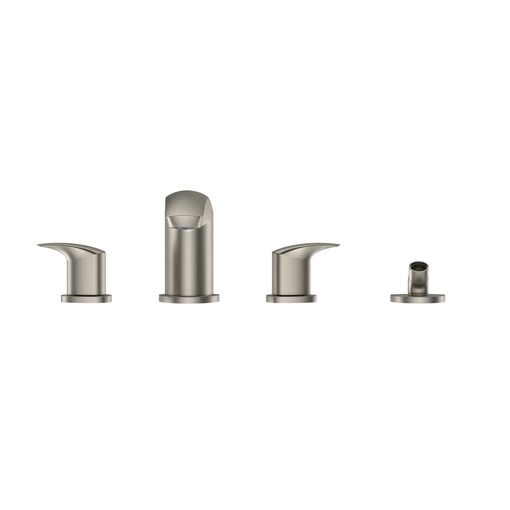 TOTO GM Two-Handle Deck-Mount Roman Tub Filler Trim with Handshower, Brushed Nickel, Brass, TBG09202U#BN