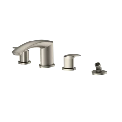 TOTO GM Two-Handle Deck-Mount Roman Tub Filler Trim with Handshower, Brushed Nickel, Brass, TBG09202U#BN