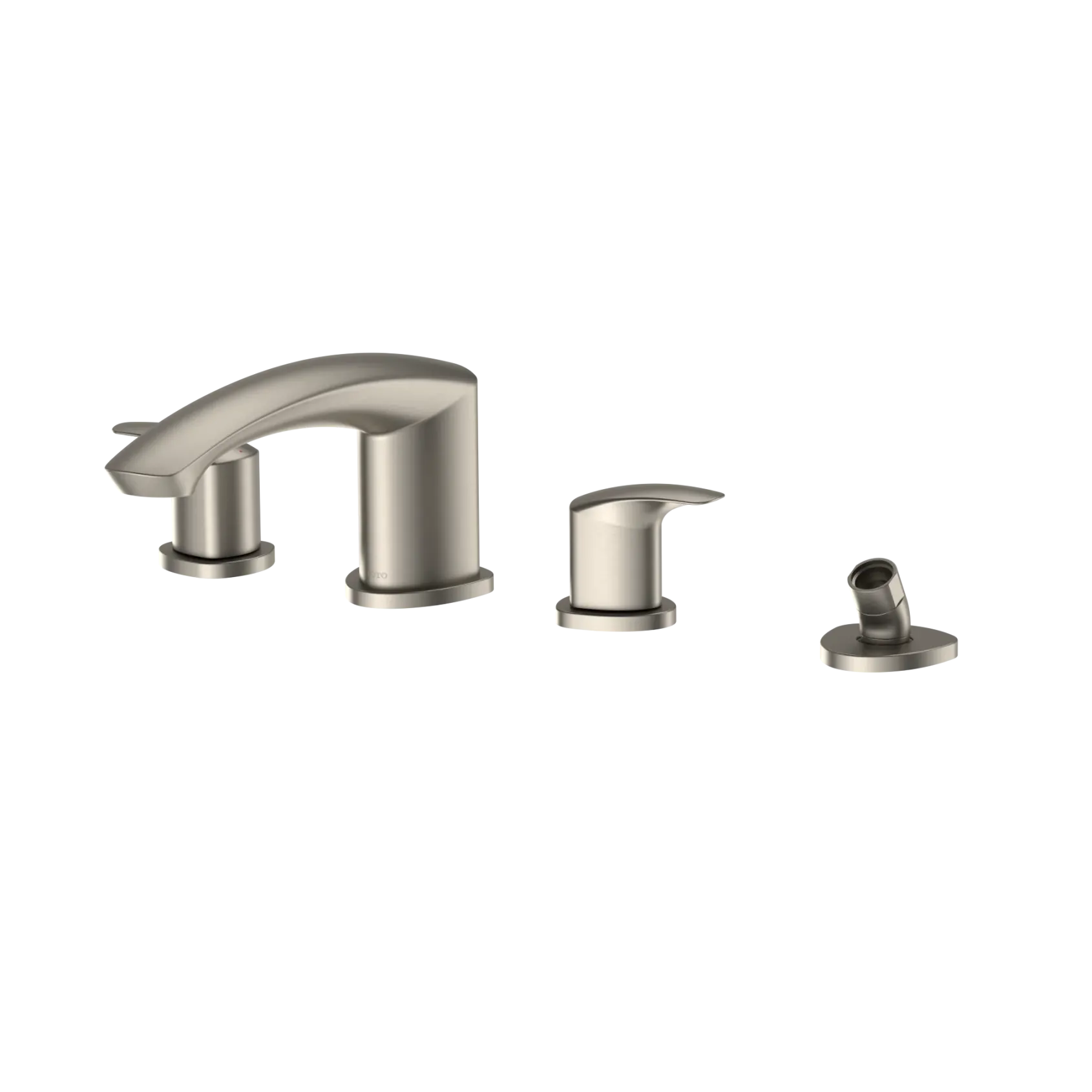 TOTO GM Two-Handle Deck-Mount Roman Tub Filler Trim with Handshower, Brushed Nickel, Brass, TBG09202U#BN