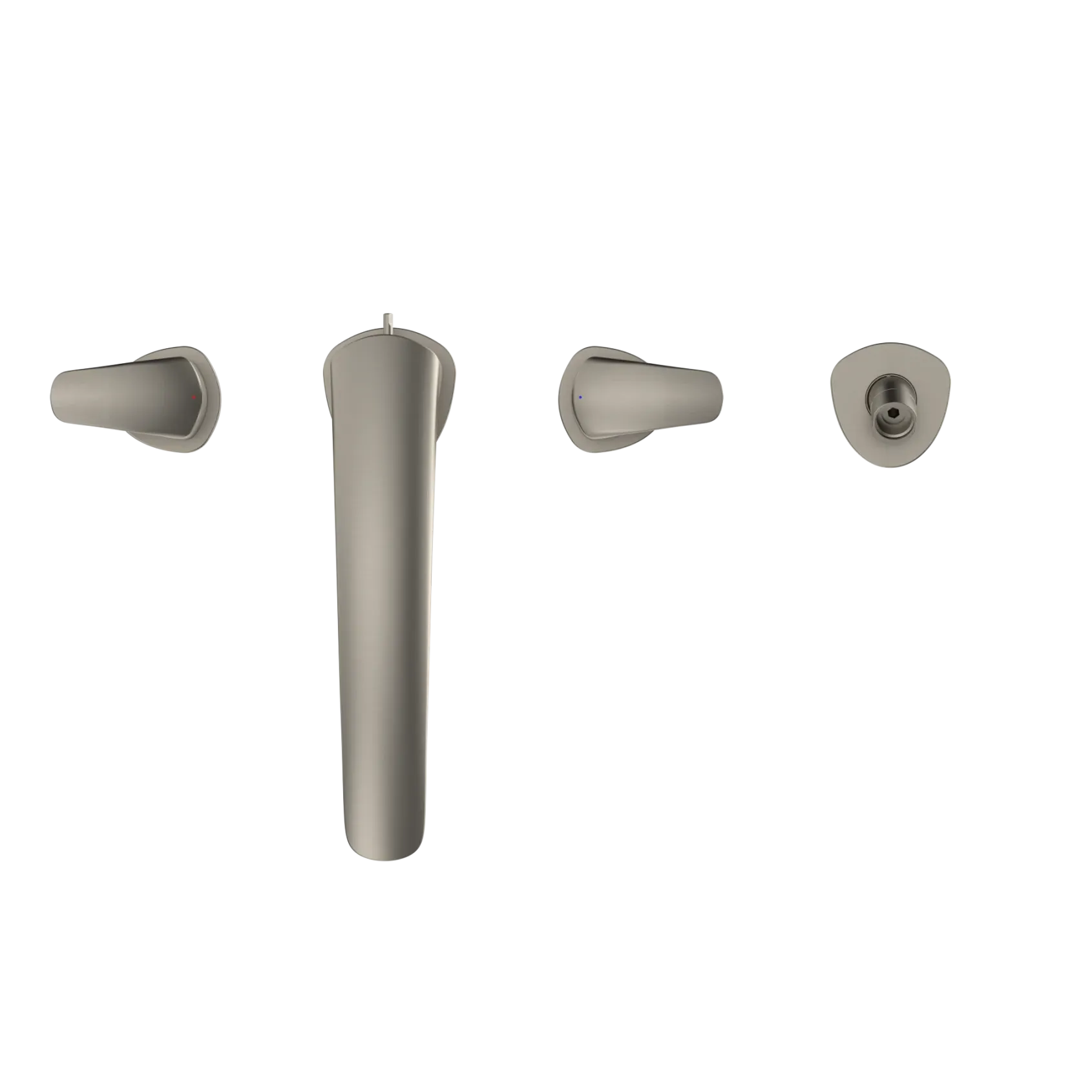 TOTO GM Two-Handle Deck-Mount Roman Tub Filler Trim with Handshower, Brushed Nickel, Brass, TBG09202U#BN