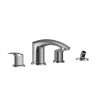 TOTO GM Two-Handle Deck-Mount Roman Tub Filler Trim with Handshower, Polished Chrome, Brass, TBG09202U#CP