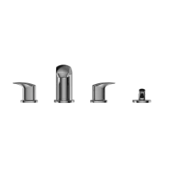 TOTO GM Two-Handle Deck-Mount Roman Tub Filler Trim with Handshower, Polished Chrome, Brass, TBG09202U#CP