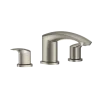 TOTO GM Two-Handle Deck-Mount Roman Tub Filler Trim, Brushed Nickel, Brass, TBG09201U#BN