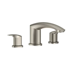 TOTO GM Two-Handle Deck-Mount Roman Tub Filler Trim, Brushed Nickel, Brass, TBG09201U#BN