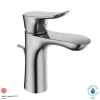TOTO GO 1.2 GPM Single Handle Bathroom Sink Faucet with COMFORT GLIDE Technology and Drain Assembly, Polished Chrome, Brass, TLG01301U#CP