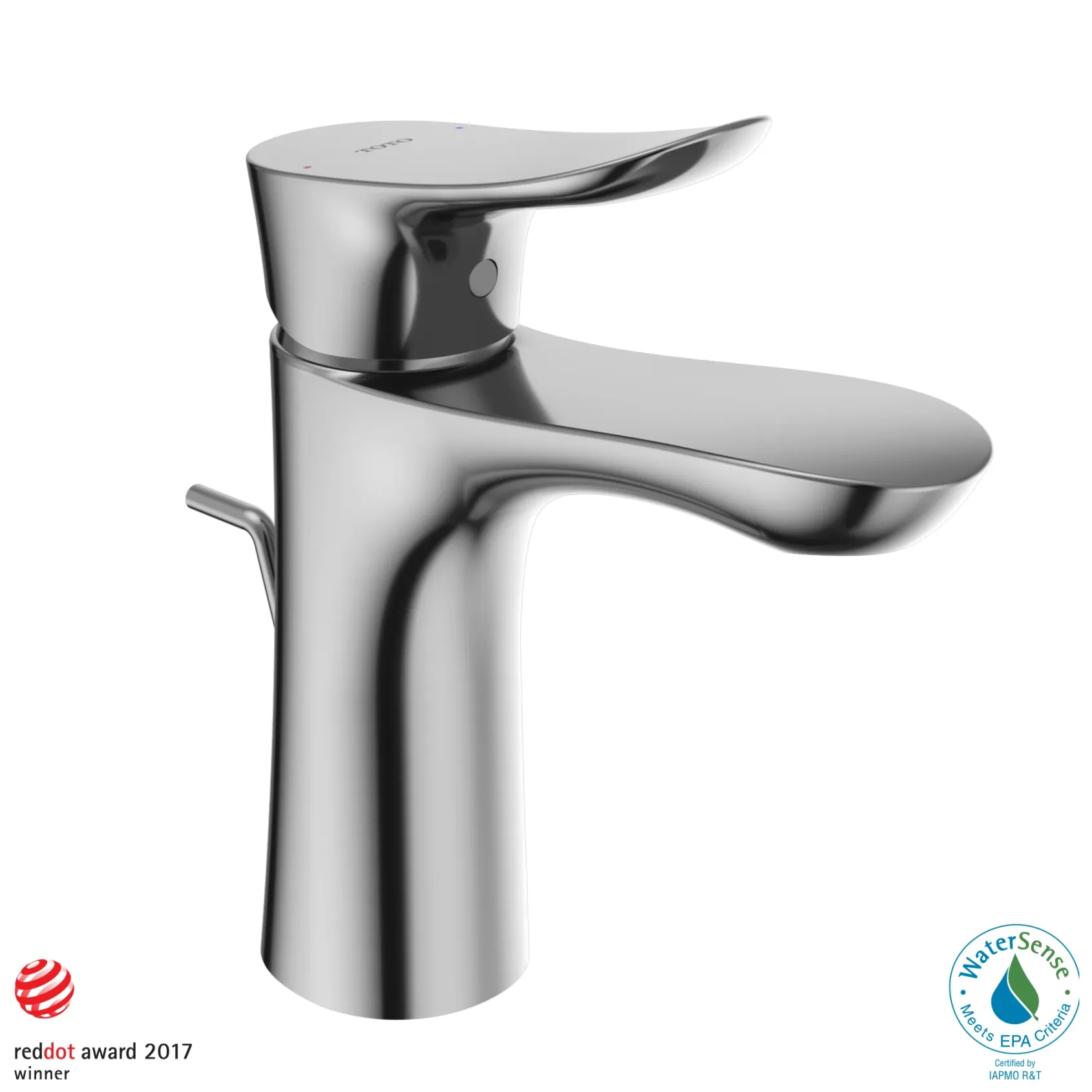 TOTO GO 1.2 GPM Single Handle Bathroom Sink Faucet with COMFORT GLIDE Technology and Drain Assembly, Polished Chrome, Brass, TLG01301U#CP