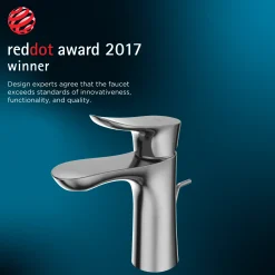 TOTO GO 1.2 GPM Single Handle Bathroom Sink Faucet with COMFORT GLIDE Technology and Drain Assembly, Polished Chrome, Brass, TLG01301U#CP