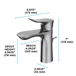 TOTO GO 1.2 GPM Single Handle Bathroom Sink Faucet with COMFORT GLIDE Technology and Drain Assembly, Polished Chrome, Brass, TLG01301U#CP