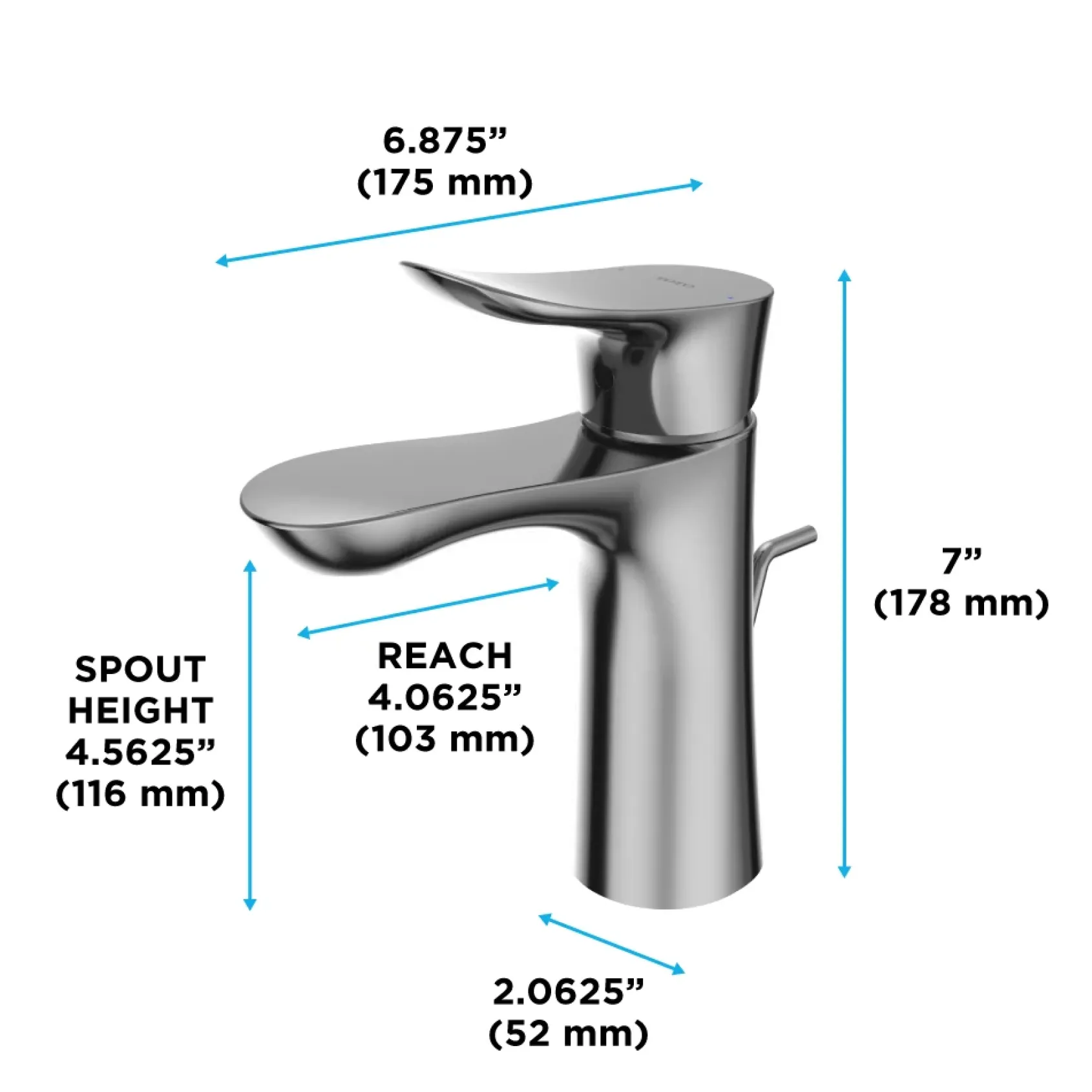 TOTO GO 1.2 GPM Single Handle Bathroom Sink Faucet with COMFORT GLIDE Technology and Drain Assembly, Polished Chrome, Brass, TLG01301U#CP