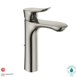 TOTO GO 1.2 GPM Single Handle Semi-Vessel Bathroom Sink Faucet with COMFORT GLIDE Technology, Polished Nickel, Brass, TLG01304U#PN