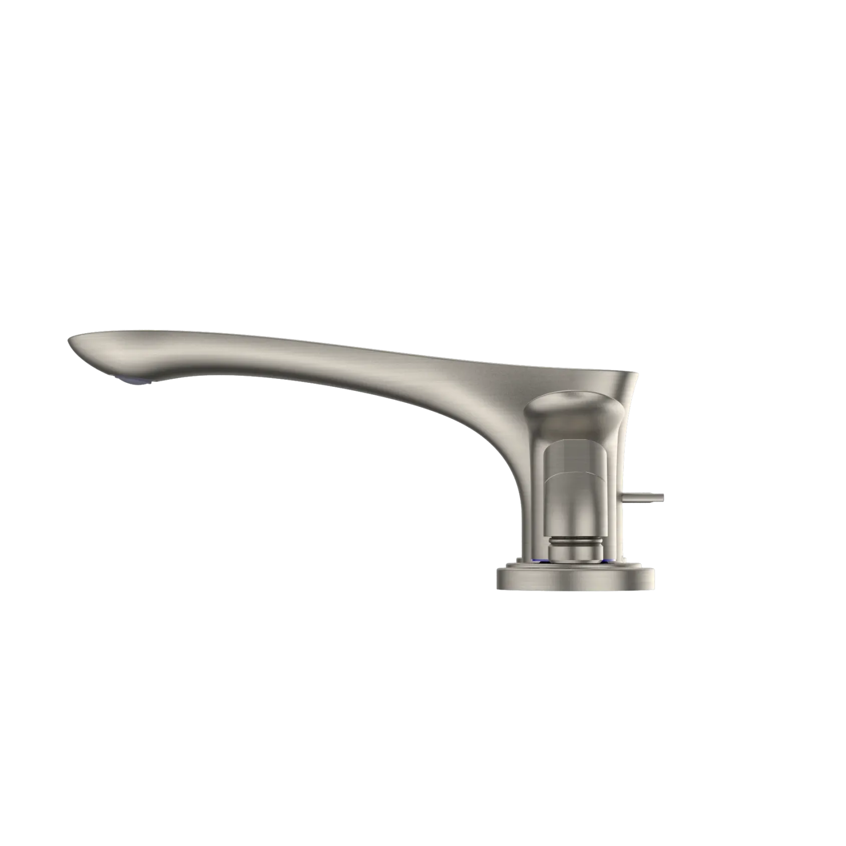 TOTO GO Two-Handle Deck-Mount Roman Tub Filler Trim with Handshower, Brushed Nickel, Brass, TBG01202U#BN