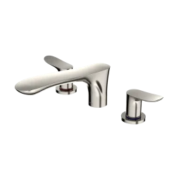TOTO GO Two-Handle Deck-Mount Roman Tub Filler Trim, Polished Nickel, Brass, TBG01201U#PN