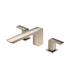 TOTO GR Two-Handle Deck-Mount Roman Tub Filler Trim, Brushed Nickel, Brass, TBG02201U#BN