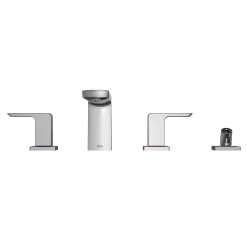 TOTO GR Two-Handle Deck-Mount Roman Tub Filler Trim with Handshower, Polished Chrome, Brass, TBG02202U#CP