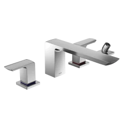 TOTO GR Two-Handle Deck-Mount Roman Tub Filler Trim with Handshower, Polished Chrome, Brass, TBG02202U#CP