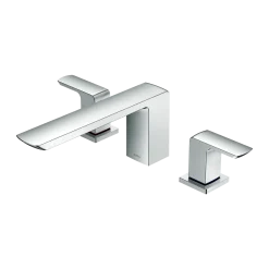 TOTO GR Two-Handle Deck-Mount Roman Tub Filler Trim, Polished Chrome, Brass, TBG02201U#CP