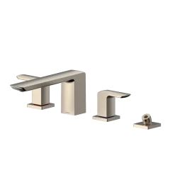 TOTO GR Two-Handle Deck-Mount Roman Tub Filler Trim with Handshower, Brushed Nickel, Brass, TBG02202U#BN