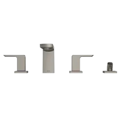 TOTO GR Two-Handle Deck-Mount Roman Tub Filler Trim with Handshower, Brushed Nickel, Brass, TBG02202U#BN