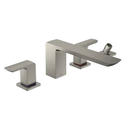 TOTO GR Two-Handle Deck-Mount Roman Tub Filler Trim with Handshower, Brushed Nickel, Brass, TBG02202U#BN