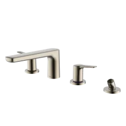 TOTO GS Four-hole Deck-Mount Roman Tub Filler Trim with Handshower, Brushed Nickel, Brass, TBG03202U#BN