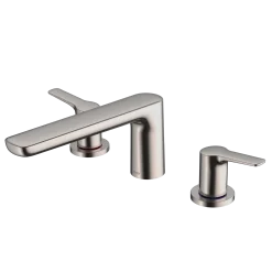 TOTO GS Two-Handle Deck-Mount Roman Tub Filler Trim, Polished Nickel, Brass, TBG03201U#PN