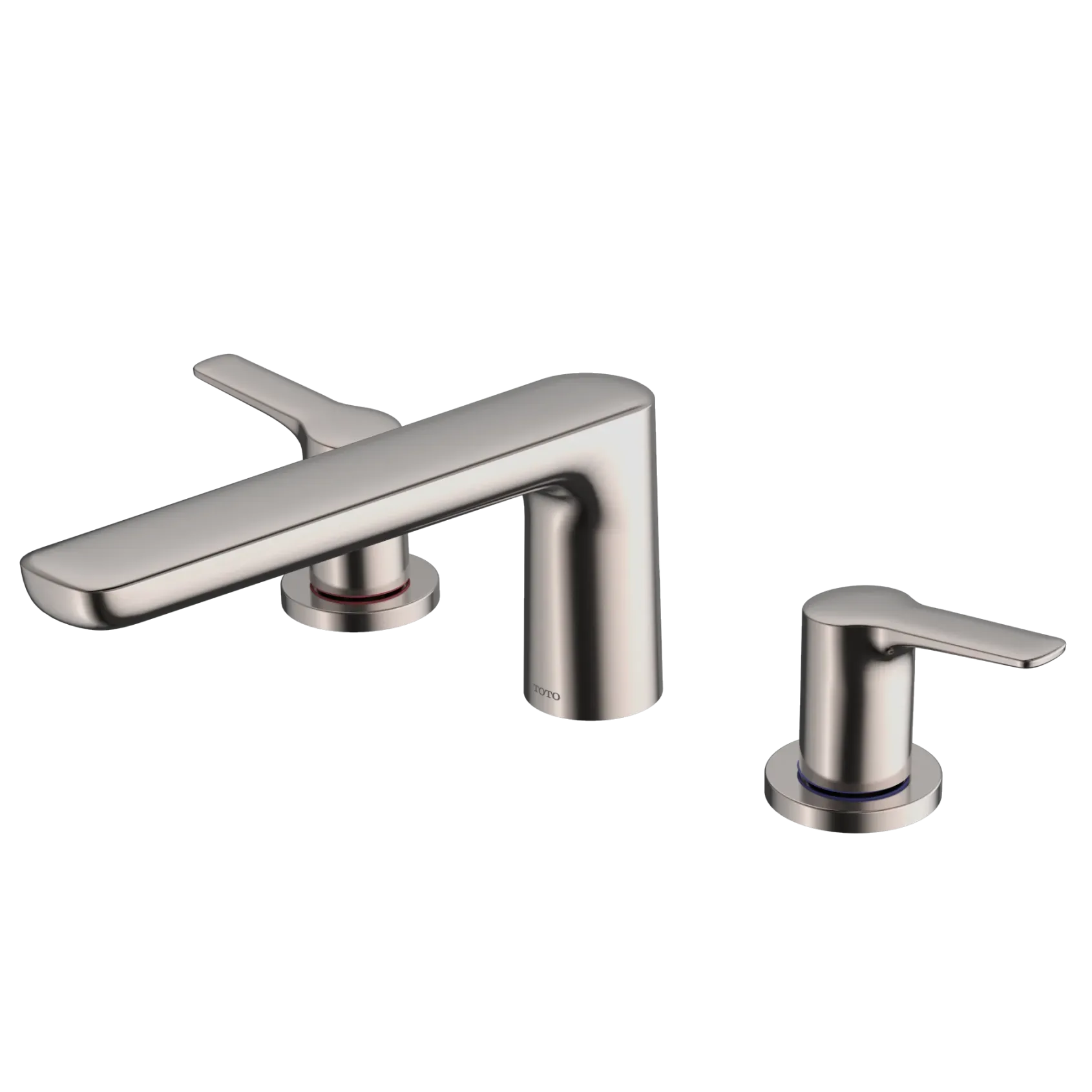 TOTO GS Two-Handle Deck-Mount Roman Tub Filler Trim, Polished Nickel, Brass, TBG03201U#PN