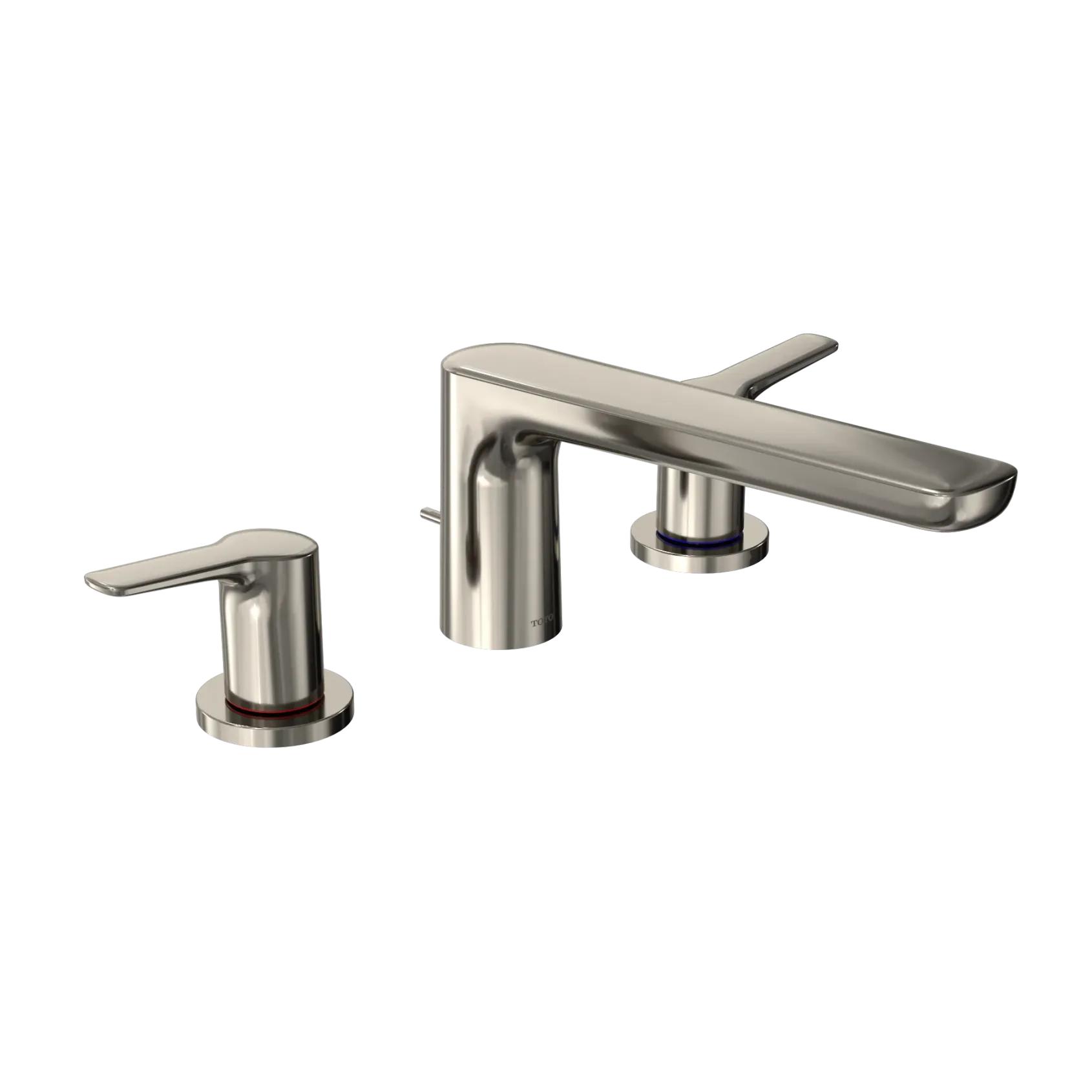 TOTO GS Two-Handle Deck-Mount Roman Tub Filler Trim, Polished Nickel, Brass, TBG03201U#PN