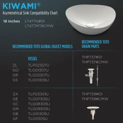 TOTO Kiwami Asymmetrical Vessel Bathroom Sink with CEFITONTECT, CLEAN MATTE, Ceramic, LT477MT#CMW