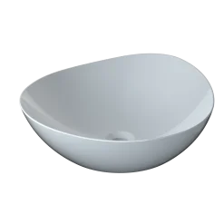 TOTO Kiwami Asymmetrical Vessel Bathroom Sink with CEFITONTECT, Cotton White, Ceramic, LT477G#01