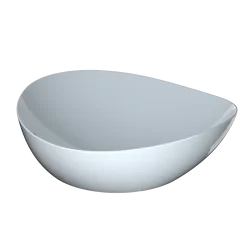 TOTO Kiwami Asymmetrical Vessel Bathroom Sink with CEFITONTECT, Cotton White, Ceramic, LT477G#01