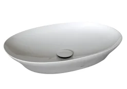 TOTO Kiwami Oval 24 Inch Vessel Bathroom Sink with CEFIONTECT, Cotton White, Ceramic, LT474G#01