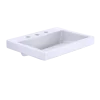 TOTO Kiwami Renesse Design I Rectangular Fireclay Vessel Bathroom Sink with CEFIONTECT for 8 Inch Faucets, Cotton White, Fired Clay, LT171.8G#01