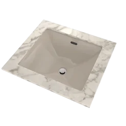 TOTO Legato Rectangular Undermount Bathroom Sink with CEFIONTECT, Bone, Vitreous China, LT624G#03