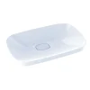 TOTO Neorest Kiwami Rectangular Semi-Recessed Fireclay Vessel Bathroom Sink with CEFIONTECT, Cotton White, Fired Clay, LT995G#01